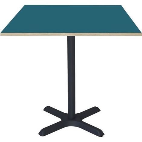 Table 70 x 70 cm - modèle Dina bleu chants bois