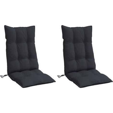 vidaXL Cuscini per Sedia con Schienale Alto 2pz Nero in Tessuto Oxford