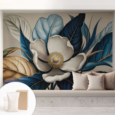 Tapete Vliestapete mit Kleber für Wohnzimmer Schlafzimmer Küche - Wanddekoration Elegante Flora 208x146 cm (1/5)