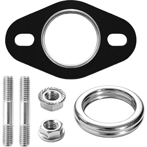 Kit Universel Joints et Goujons d'Échappement pour Scooter 50cc 2 Temps, Joint d'Échappement avec Vis M6, Résistant à la Chaleur, Kit Complet pour Collecteur et Fixation Échappement Scooter 2T (1/5)
