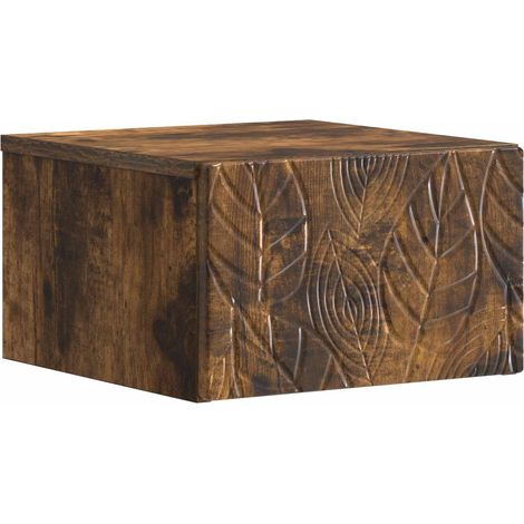 Wall-Mounted Side Table Smoked Oak 34.5 x 33 x 20 cm vidaXL