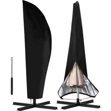 Cette housse de parasol avec mât télescopique est imperméable, coupe-vent et anti-UV, fabriquée en tissu Oxford 420D et convient à diverses utilisations de parasol. (1/4)