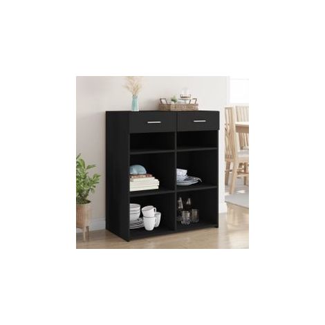 Buffet noir 80x42,5x93 bois d'ingénierie (1/5)