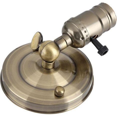 Vintage E27 Wandleuchte mit Schalter für den Wohnbereich und als Dekoration, 220 V, Bronze (1/5)