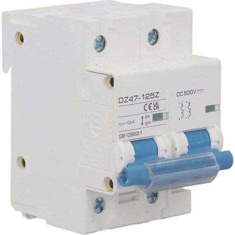 Disjoncteur Photovoltaïque, Disjoncteur DC DC500V RéSistance à L'usure Ignifuge Lue Durée de Vie Professionnel pour SystèMe Solaire (D125) (1/4)