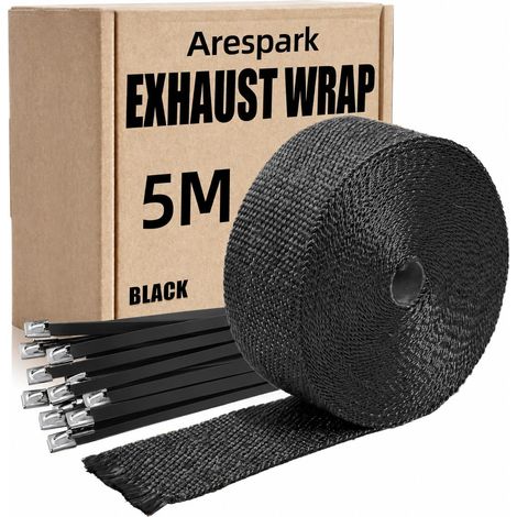 Bande Thermique Échappement 5m Noir Fibre de Verre (1/5)