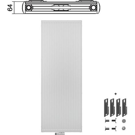 Kermi Therm X2 Verteo Profil Radiateur vertical Type 20 1600x400mm FSN201600401X3K (1/4)