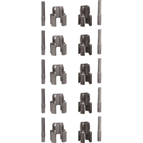 Jeu de 5 outils de filetage intégrés pour tubes internes et externes en PPR, PVC et MPP (diamètres 1/2 po DN15 et 3/4 po DN20). (1/5)