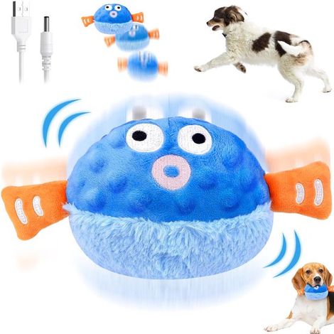 Longziming - Jouet interactif pour animaux - Balle électrique en peluche - Balle pour animaux - Mouvement automatique - Rechargeable par USB - 90 minutes d'autonomie - Housse lavable en machine (1/5)