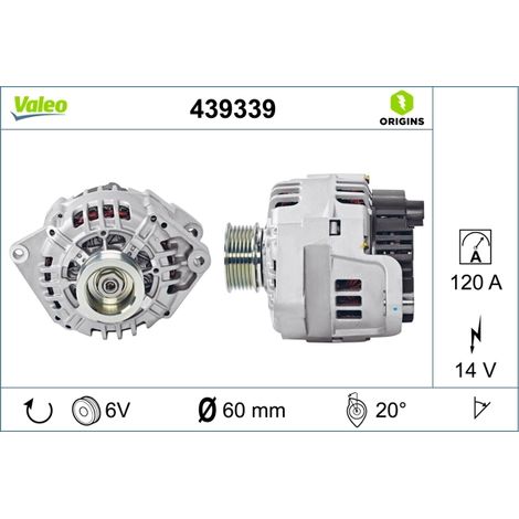 Alternateur Valeo 439339 CITROËN 500371244 5702C0 5702C1 5705AF 5705EV