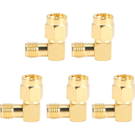 5pcs Adaptateur SMA Mâle Coude à SMA Femelle Angle Droit Connecteur Convertisseur (1/5)
