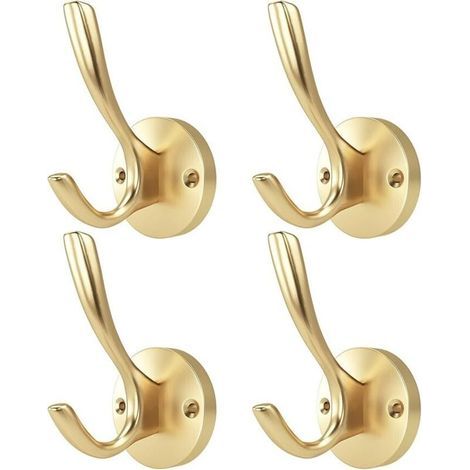 Massive Metallhaken zum Aufhängen von Kleidung und Handtüchern, Wandmontage für Zuhause, Gold (1/4)