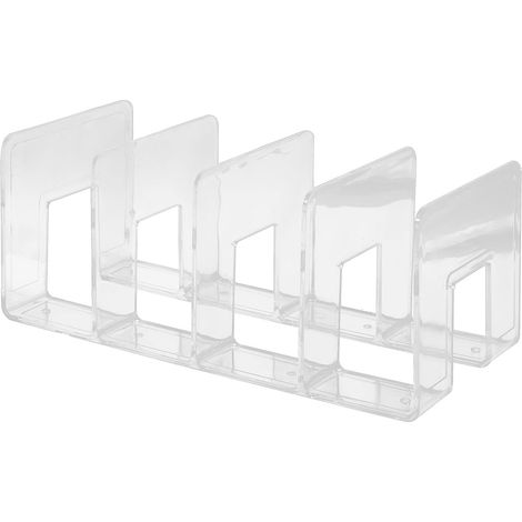 Rayonnage de Rangement de Bureau 4 Compartiments, Porte-Documents Multifonctionnel pour Classement de Dossiers et Rangement de Fournitures de Bureau (1/5)