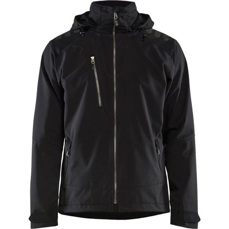Giacca softshell stretch antivento e impermeabile con cappuccio regolabile BLAKLADER Nero L