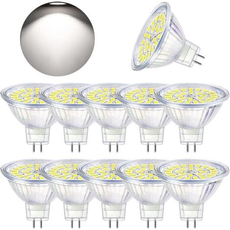 Ampoule LED GU5.3 Blanc Froid 6000K, MR16 LED 12V 5W Equivalent à 50W Halogène, Ampoules LED Spot Non Dimmable, Lot de 10 (1/5)