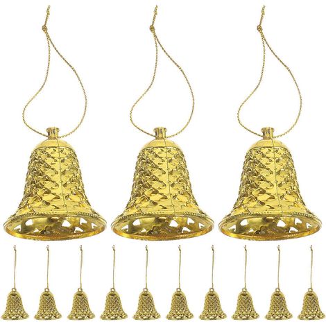 Décorations de sapin de Noël avec mini clochettes dorées, 24 pièces (1/5)