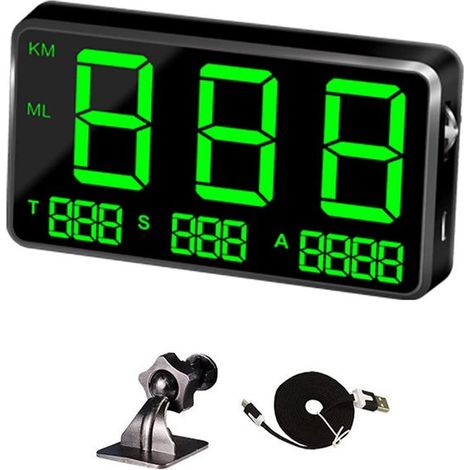 Tachimetro GPS universale con HUD (Head-up Display) digitale per camion con ampio schermo da 4,5 pollici, avviso di velocità (mph) e (1/5)