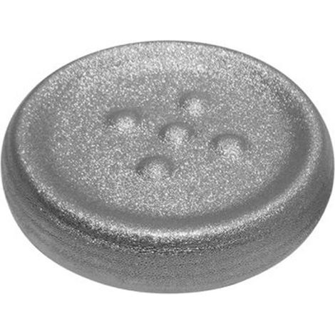 Cleafe - Piattino Porta Sapone Saponetta Argento Rigato Accessorio Arredo Per Bagno 59940 - (1/2)