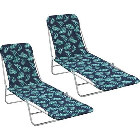 Maison Exclusive - Klappbare Sonnenliegen 2 Stk. Stahl und Stoff (1/5)