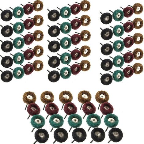 40 Roues De Polissage Abrasif De 25 Mm, Accessoires De Polissage Pour Outils Rotatifs Dremel, Grain 80/150/240/300, Tampon Rcurer Et Queue En Mt (1/5)