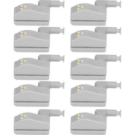 Lot de 10 lampes LED à détecteur de mouvement pour charnières de placard, chambre, penderie, armoire, veilleuse (1/5)