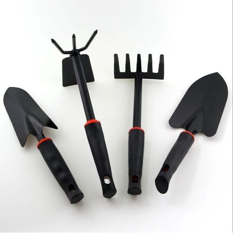 Râteaux portables en acier au carbone noir de différentes tailles + accessoires de jardin robustes - Parfaits pour l'entretien extérieur (1/5)