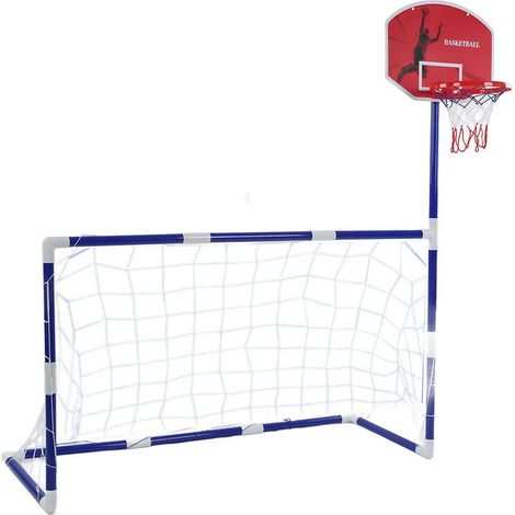 Centre Sportif Enfants 2 en 1 Basket Football - Jeu d'Intérieur et Extérieur, Hoop Panier Enfant, Jouet Interactif Parent-Enfant