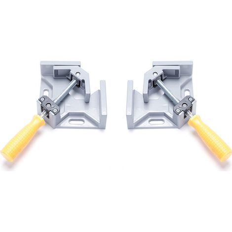 2-Piece 90° Angle Clamp, Aluminium Alloy Angle Clamp, Angle Welding Clamp with Adjustable Swivel Jaw, for Carpentry Tools, Joinery Welding (Grey) (1/4)