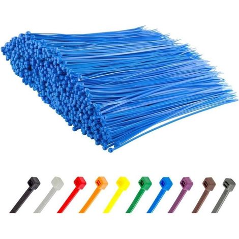 Kabelbinder 1000 Stück Blau 300mm x 4,8mm UV Beständig 22,2kg Zugfestigkeit (1/5)