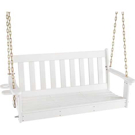 2-Person Porch Hanging Swing Chair Loveseat Garden Swing Bench Adjustable Chains (1/5)