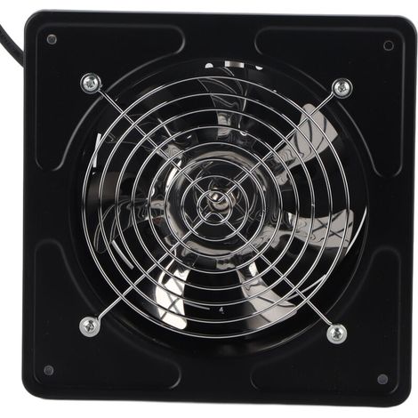 190mm Wall-Mounted Extractor Fan, 40W, 220V, Low Noise, for Home, Bathroom, Kitchen, Garage, Ventilation (Black) (1/5)