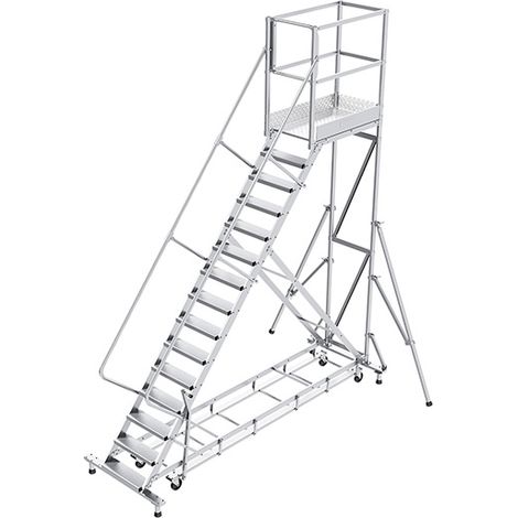 Plateforme roulante 11 marches - Hauteur max. de travail 4.20m - PTF111PT-P-KRE