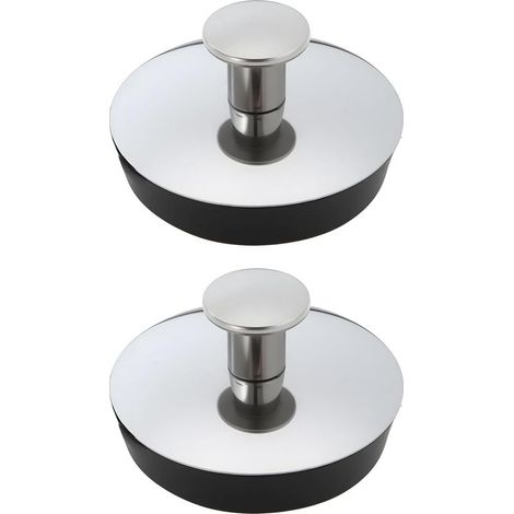 Lot de 2 bouchons de vidange en caoutchouc petit format 3,4 x 2,3 cm pour baignoire, lavabo et évier de cuisine (1/5)