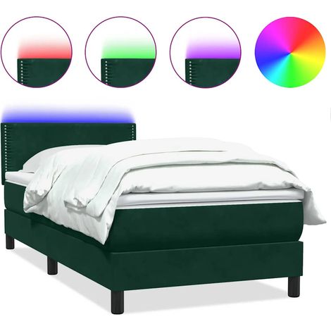 Maison Exclusive - Cama box spring con colchón y LED terciopelo v (1/5)