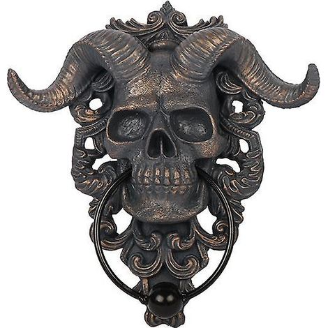 Sculpture murale en forme de crâne de mouton punk, heurtoir de porte décoratif (1/3)