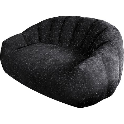 Pouf fauteuil géant noir avec accoudoirs, design patte d’ours, siège spacieux rembourré pour salon, chambre et espace détente, tissu doux respirant - CHICFURN (1/5)