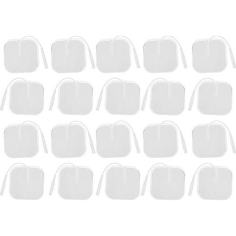 Cikonielf Tampon d\'électrodes 20pcs/Sac Patch d\'Électrode Tens 5x5cm pour Masseur TENS Machine de Physiothérapie (1/4)