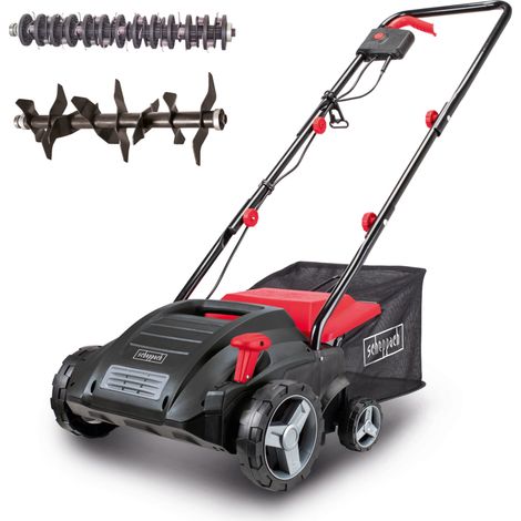 Scheppach Scarificateur et aérateur électrique SC32 – 1500 W – Largeur de travail 32 cm – Bac de ramassage 30 L – Fonction scarificateur et aérateur – Hauteur réglable sur 4 positions (1/5)