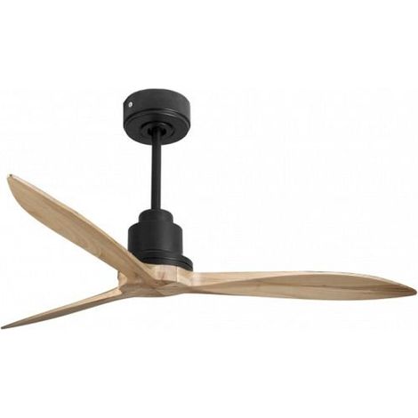 Tenerife - Super destratificateur et ventilateur DC 132 cm Gris basalte pales bois clair sans Lumière 25 à 35 m² (1/4)