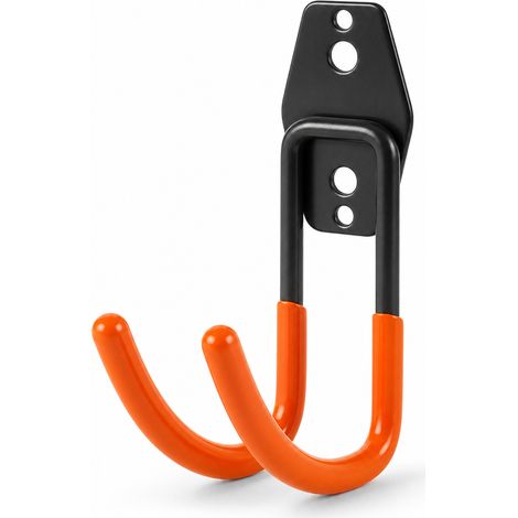 Crochet mural de garage acier inox lourd orange 30 cm (1/5)