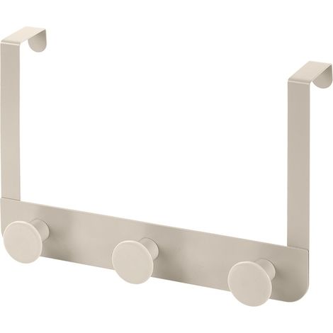 Gancio bagno triplo in acciaio e plastica beige tondo Fiore (1/3)