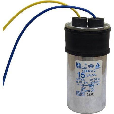 [Deux condensateurs d'origine] Condensateurs de démarrage CBB65 15UF 450V pour machines à laver entièrement automatiques, adaptés au démarrage des moteurs des machines à laver Haier, Midea et autres.