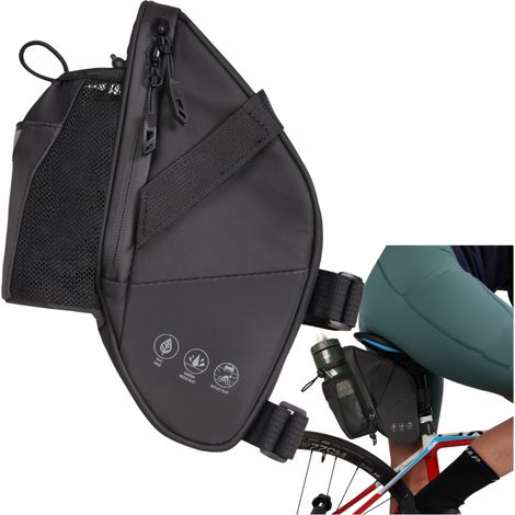 Fahrradsatteltasche, Flaschenhalter, wasserdichte Tasche mit Reißverschluss und Ladekapazität