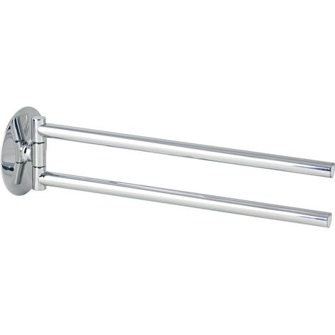 Porte-serviette pivotant COLLECTION 10 en laiton chromé - 34 x 7,5 x h7,5 cm - avec adhésif 3M