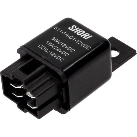 Adnauto – Relais automobile SPST NO 12VDC 30A – Électromagnétique – Courant 30A – Température de travail -30/85°C – Connecteurs 6,3x0,8mm