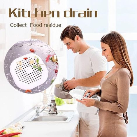 Paquete de 3 almohadillas atrapacabellos para desagüe，sifón de silicona para tubo de ducha con ventosa，para baño y cocina，gris (1/4)