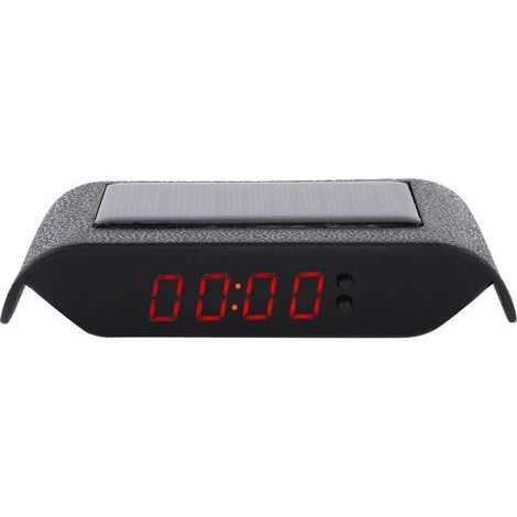 Voiture Horloge Numérique Auto Camion Alimenté L'énergie Solaire Heure Date Température Affichage LCD Cblage FreeRed Light (1/5)
