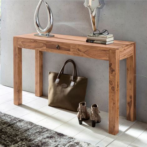 Console 1 tiroir 120x40x70 cm en acacia massif (1/4)