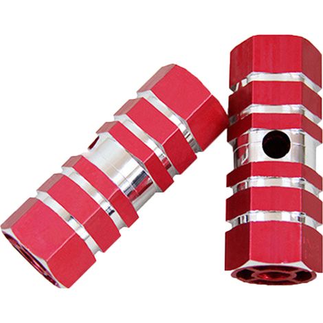 2 Pièces Pattes de Repos Vélo en Alliage d'Aluminium Hexagonal Antidérapantes (Rouge) (1/5)