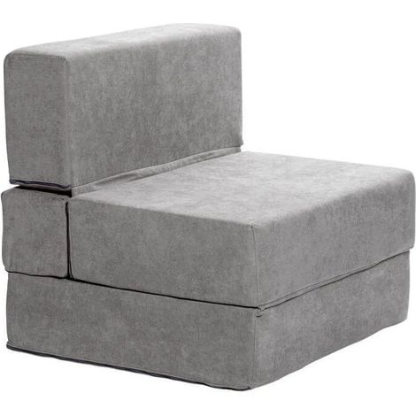 Pouf lit simple pliant capitonné tissu hauteur 80 cm Une taille (1/5)